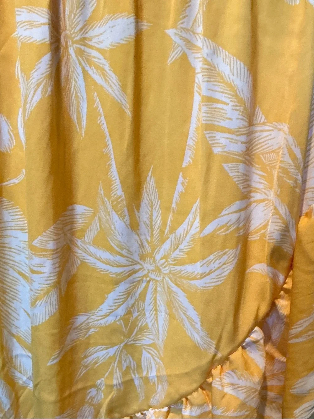 Yellow Floral Ruffle Maxi Skirt - Women